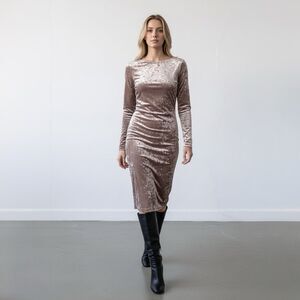 Philo Crushed Velvet Dress Long Sleeve Size XS/S Whimsical Y2K Evening Feminine